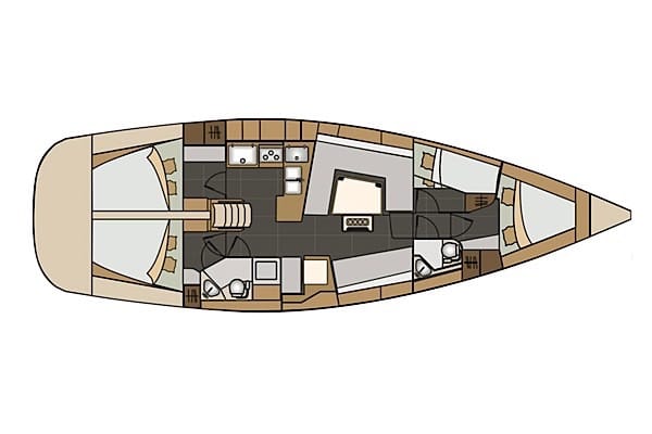 Ritning �ver segelb�ten Elan 45